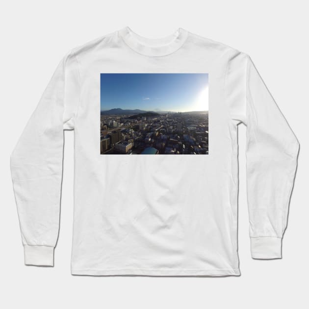 Mt. Fuji from a Drone in Shizuoka Japan Long Sleeve T-Shirt by PugDronePhotos